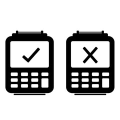 Mobile Payment Device Icon Vector Black Silhouette