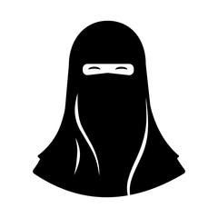 Muslim Woman Wearing Niqab Vector Icon Illustration