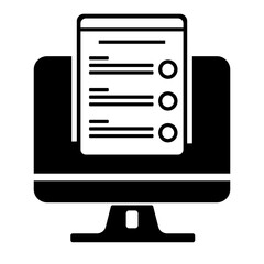 Online Computer Training Vector Icon black