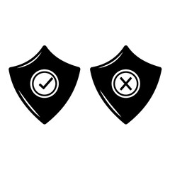 Cyber Security Technology shield Vector Icon black