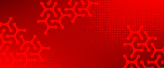 Modern red abstract vector background featuring organic blob shapes and halftone dots, creating a bold, dynamic composition suitable for branding, posters, and digital designs.
