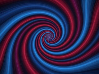 Swirling vibrasnt spiral pattern in blue and red colors
