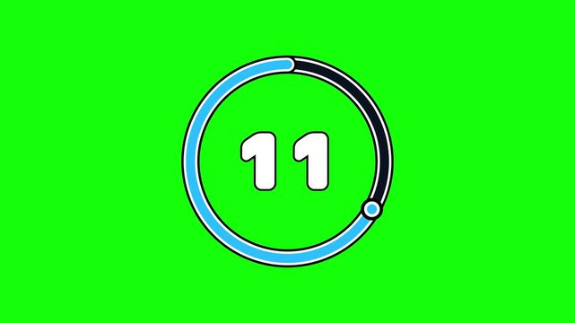 15秒カウントダウン映像・クロマキー背景付きのタイマー素材｜15秒, カウントダウン, タイマー, 映像, クロマキー