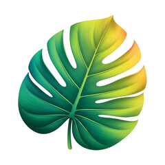 green leaf isolated on white