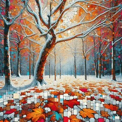 autumn leaves in the forest