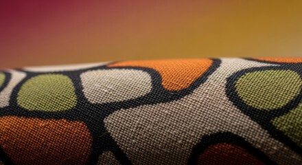 Abstract retro textile design with vintage colors and unique circular pattern