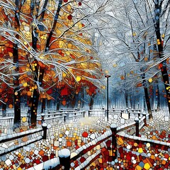 autumn leaves in the forest