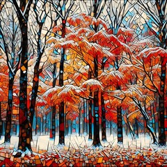 autumn leaves in the forest