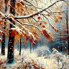 autumn leaves in the forest