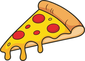 A slice of Italian pizza on a white background. pizza isolated in White Background, pizza vector, Flat lay vector illustration. 