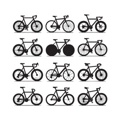 Bicycle Silhouette Icons &ndash; Minimal Bike Vector Set for Design