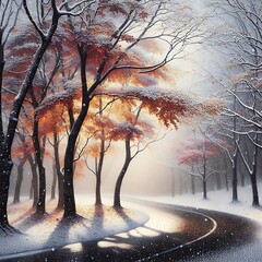 autumn leaves in the forest