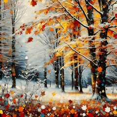 autumn leaves in the forest