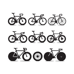 Bicycle Icons Set &ndash; Modern Bike Vector Silhouette Collection