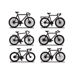 Bicycle Icons Set &ndash; Modern Bike Vector Silhouette Collection