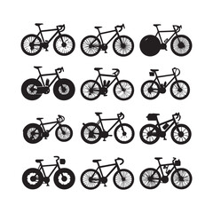 Bicycle Icon Set Vector Illustration for Sports and Transportation Design