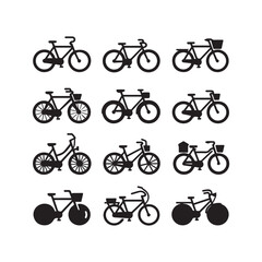 Bicycle Icon Set Vector Illustration for Sports and Transportation Design
