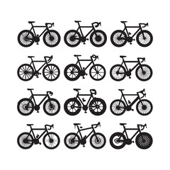 Bicycle Icon Set Vector Illustration for Sports and Transportation Design