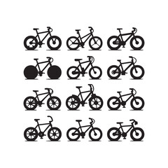 Bicycle Icon Set Vector Illustration for Sports and Transportation Design