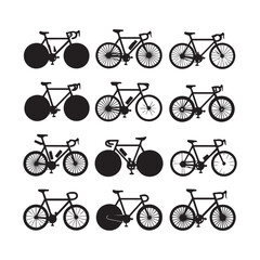 Bicycle Icon Set Vector Illustration for Sports and Transportation Design