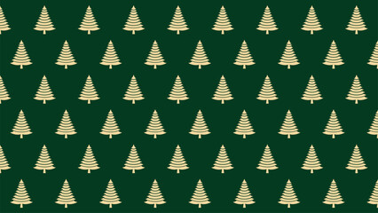 Seamless green pine forest pattern with festive fir trees and winter ornaments for a holiday and christmas celebration vector illustration