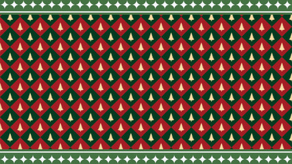 Seamless abstract geometric pattern featuring Christmas tree ornaments for a christmas decorative wallpaper design