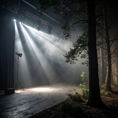 foggy morning in the forest