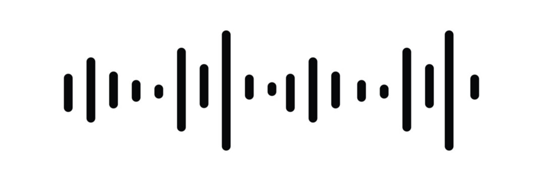 Sound wave icon in fill and three stroke sizes .Vector Illustration .EPS 10 .