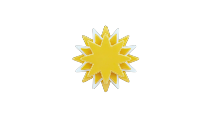 3D Yellow Star Icon on White Background