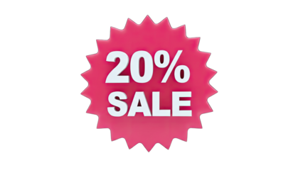 20% Sale Badge on White Background