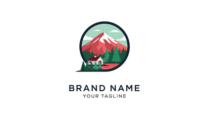 Mountain Landscape Logo Design Template.