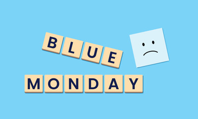 Blue Monday background design. Blue Monday greeting concept banner. Vector illustration