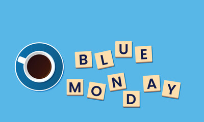 Blue Monday background design. Blue Monday greeting concept banner. Vector illustration