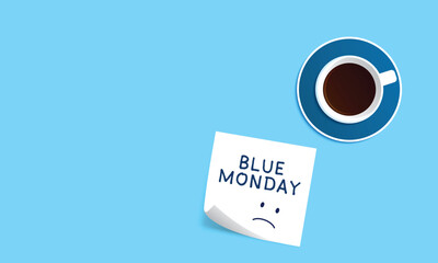 Blue Monday background design. Blue Monday greeting concept banner. Vector illustration