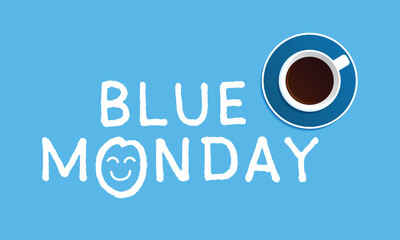 Blue Monday background design. Blue Monday greeting concept banner. Vector illustration