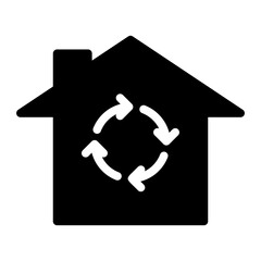 Eco House Recycling Symbol Icon