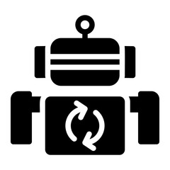 Eco Robot Recycling Symbol Icon	