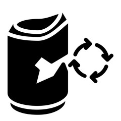 Crushed Aluminum Can Recycling Icon	