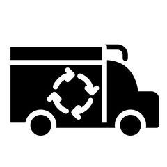 Circular Logistics Icon with Truck and Recycling Symbol