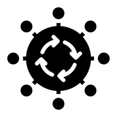 Circular Recycling Process Rotation Icon	
