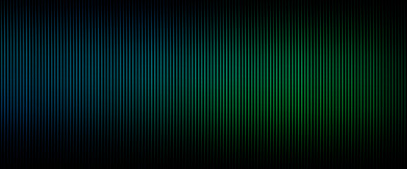 Futuristic neon texture with vibrant shades of blue green gradients and bright smooth fluted vertical lines. glass effect background.