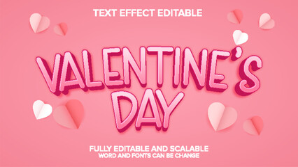 valentine day text effect vector editable