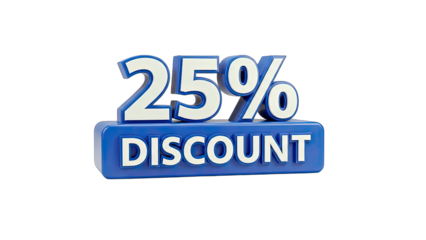 25% Discount Sign Isolated on White Background