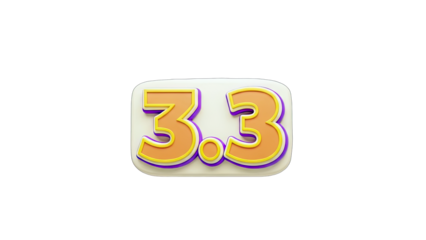 3.3 Number Sign on White Background