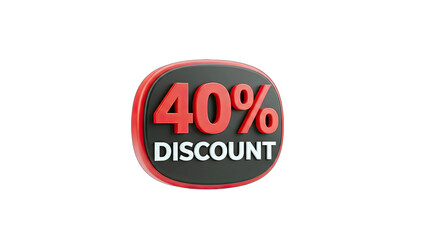 40% Discount Badge on White Background