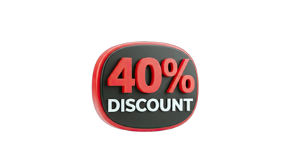 40% Discount Badge on White Background