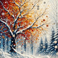 winter landscape with trees