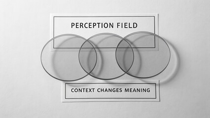 Transparent Circles Over Label Suggesting Changes in Perception and Context Interactions in Abstract Conceptual Art