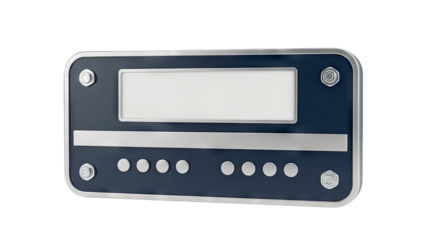 Retro Radio Panel Isolated on White Background