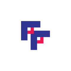 letter ff arrow plane simple colorful geometric logo vector